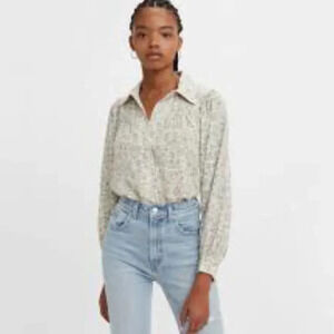 Equipment 100% Silk Printed Long Sleeve Button Up Shirt  Blouse M